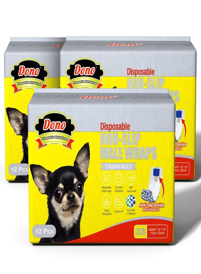 Dono Disposable Male Dog Diapers, Non-Slip Male Dog Wraps for Puppy Doggy, Super Absorbent Soft Dog Diapers,Including Four Sizes - Image 1